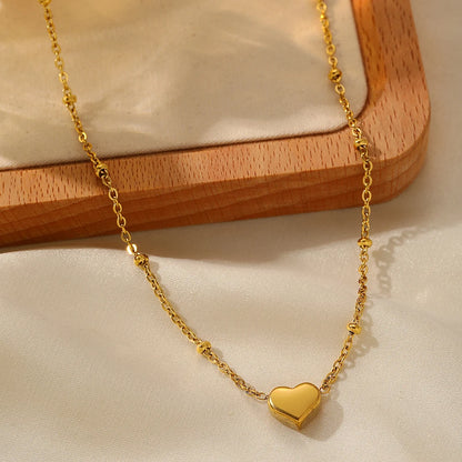 Stainless Steel Necklaces French Heart Pendant Valentine's Day Necklace