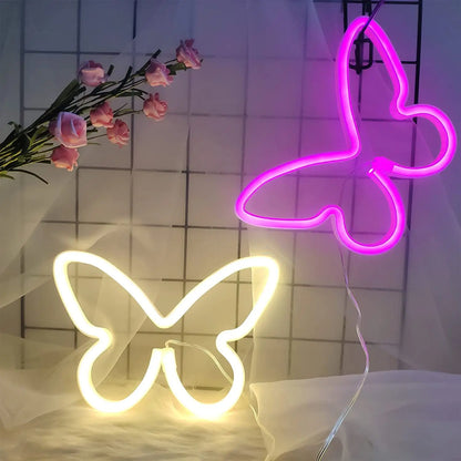 Butterfly Love LED Neon Light USB/Battery Powered Christmas Gift