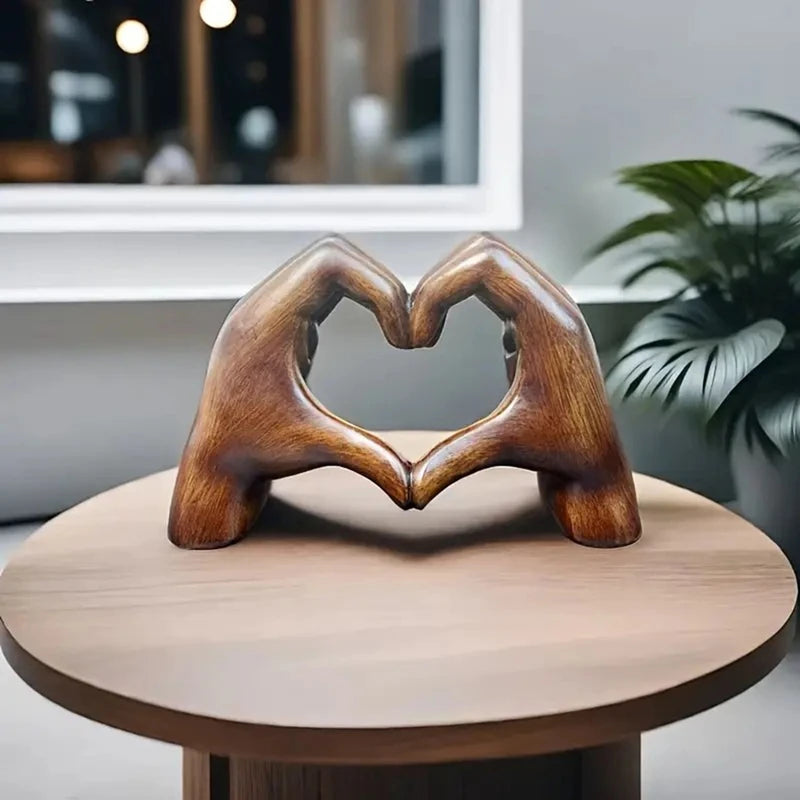 Heart Hand Gesture Sculpture Decoration Resin