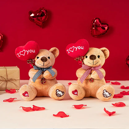 Cartoon Teddy Bear Holding Heart Plush Toy Valentine's Day Gift