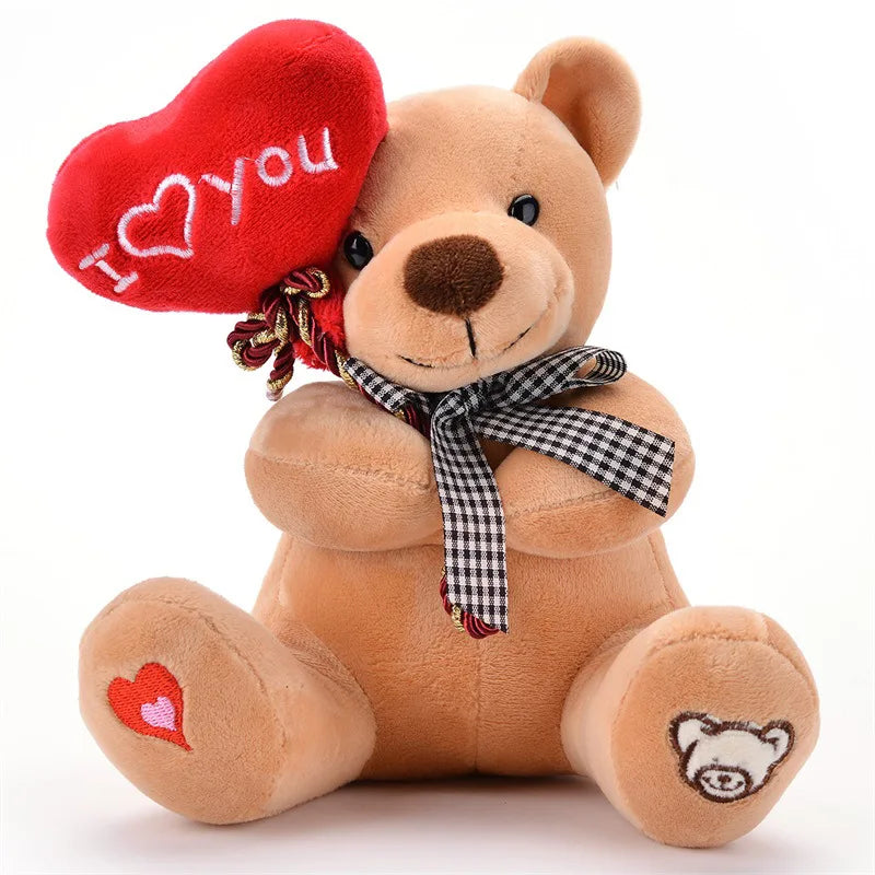 Cartoon Teddy Bear Holding Heart Plush Toy Valentine's Day Gift