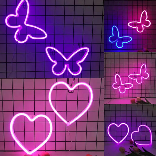 Butterfly Love LED Neon Light USB/Battery Powered Christmas Gift