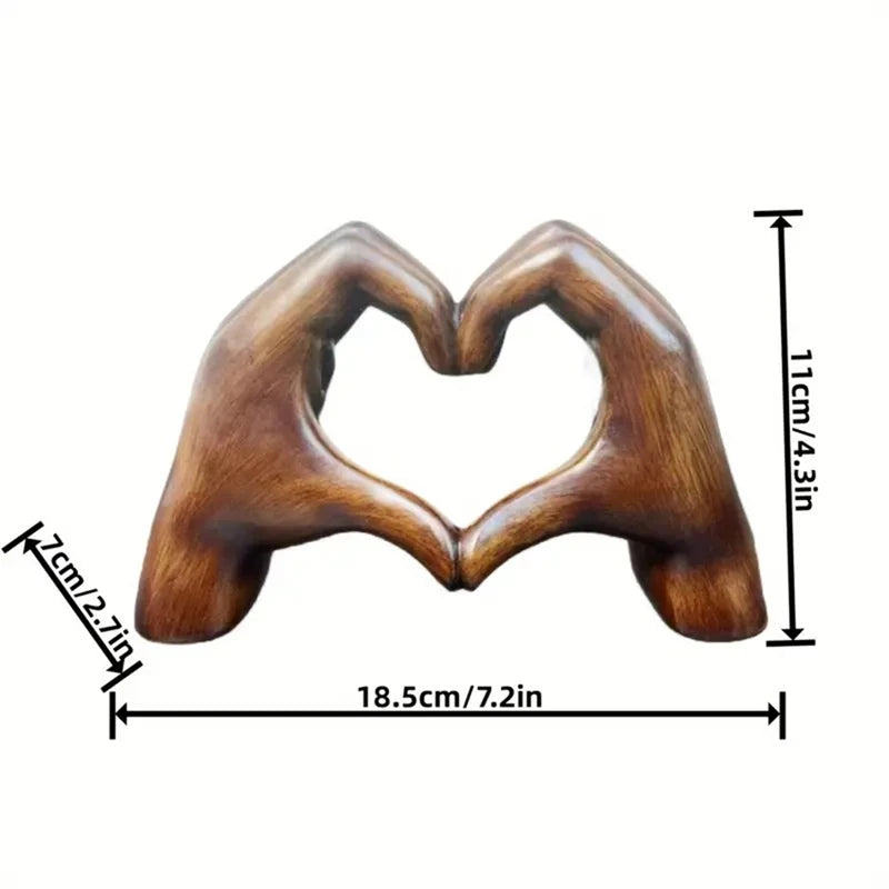 Heart Hand Gesture Sculpture Decoration Resin