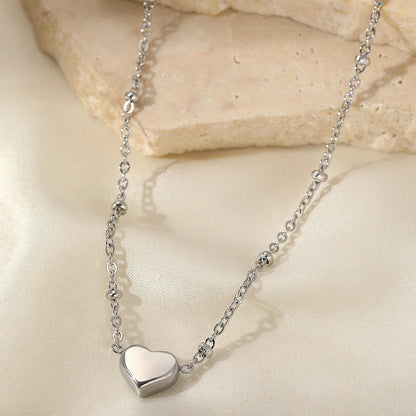 Stainless Steel Necklaces French Heart Pendant Valentine's Day Necklace