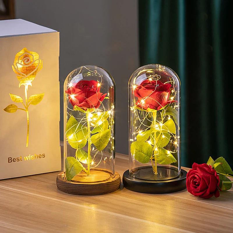 Artificial Flowers Creative Valentine's Day LED Galaxy Rose