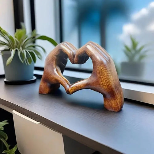 Heart Hand Gesture Sculpture Decoration Resin