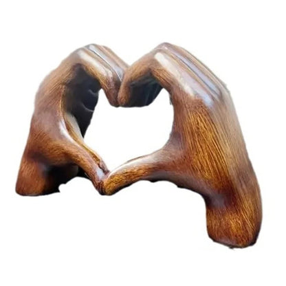 Heart Hand Gesture Sculpture Decoration Resin