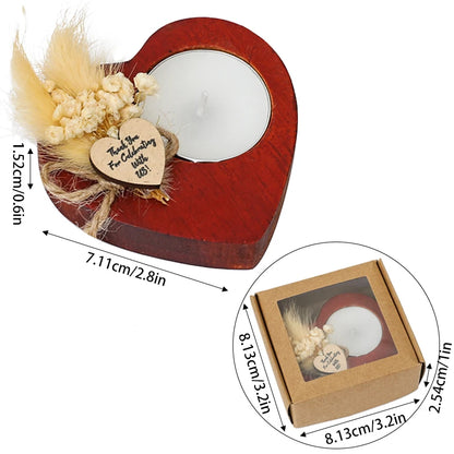 Wedding Wooden Heart Shaped Candlestick Centerpiece Gift