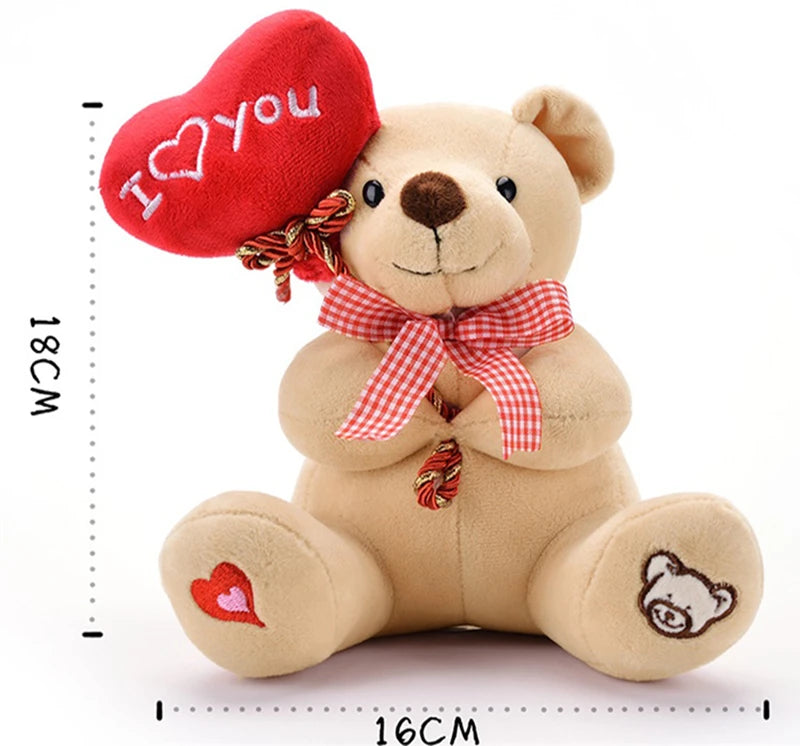 Cartoon Teddy Bear Holding Heart Plush Toy Valentine's Day Gift