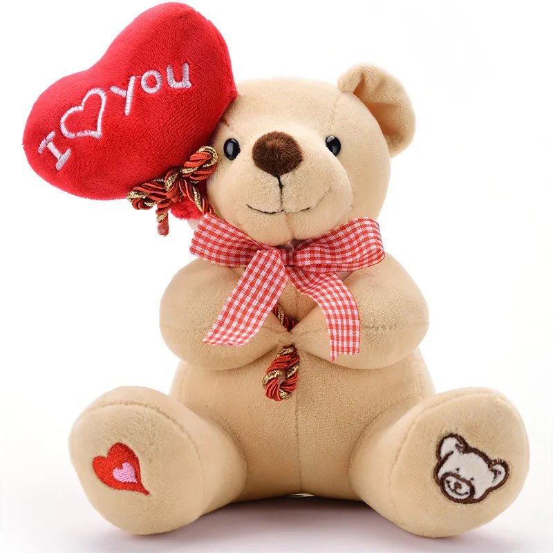 Cartoon Teddy Bear Holding Heart Plush Toy Valentine's Day Gift